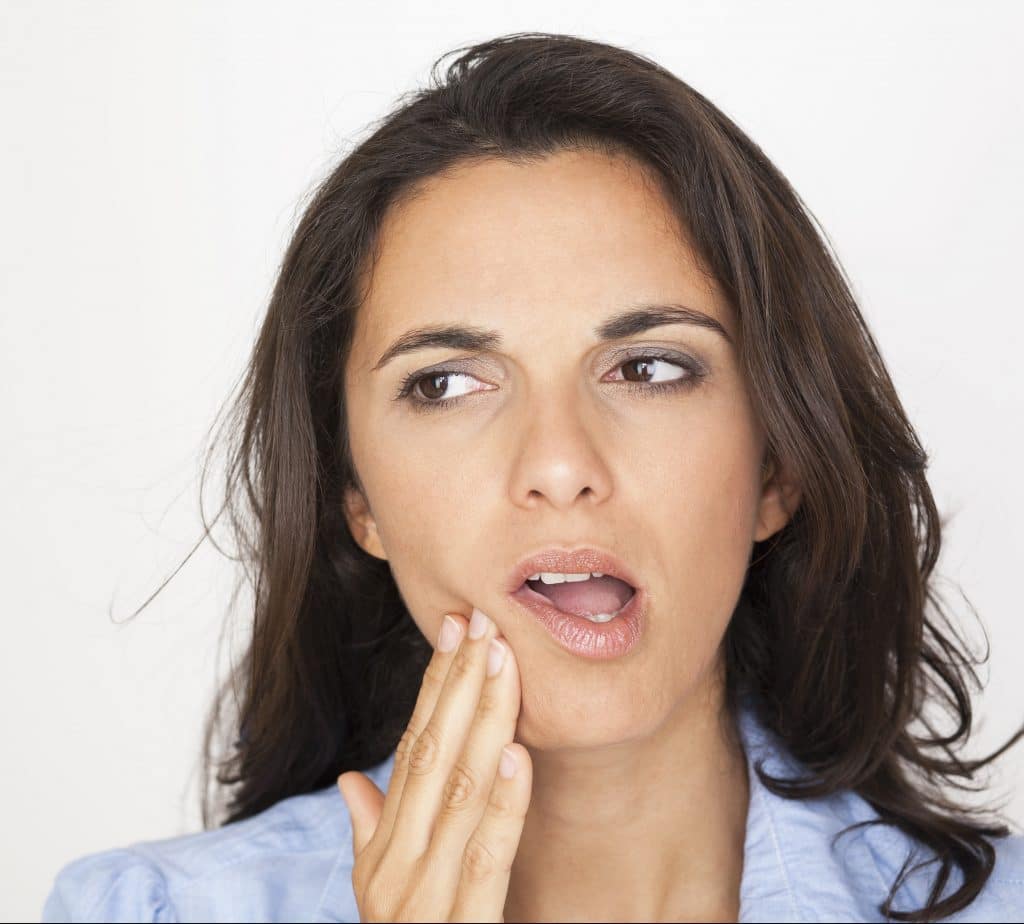 Woman Holding Jaw Jaw Pain